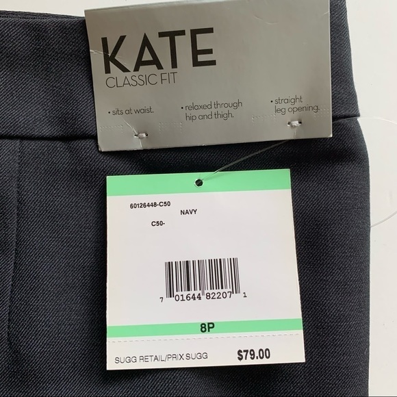 KASPER Navy Blue Pantsuit classic pants blazer jacket fully lined - Picture 4 of 16